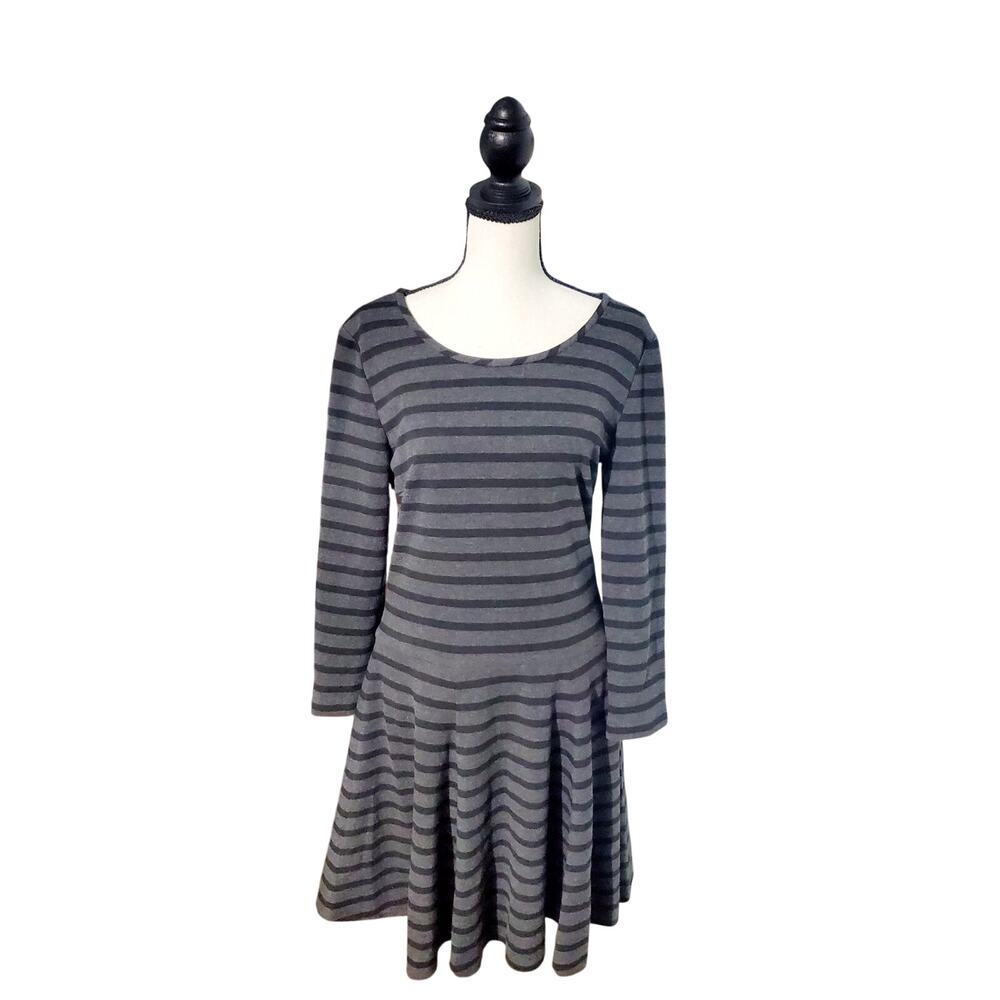 Eliza J Womens Long Sleeve Striped Pleated Sweater Dress Size 6 School Girl